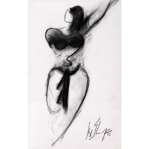 AV67 
Dancer - I  
Charcoal on paper 
19 x 12 inches 
Unavailable (Can be commissioned) 
